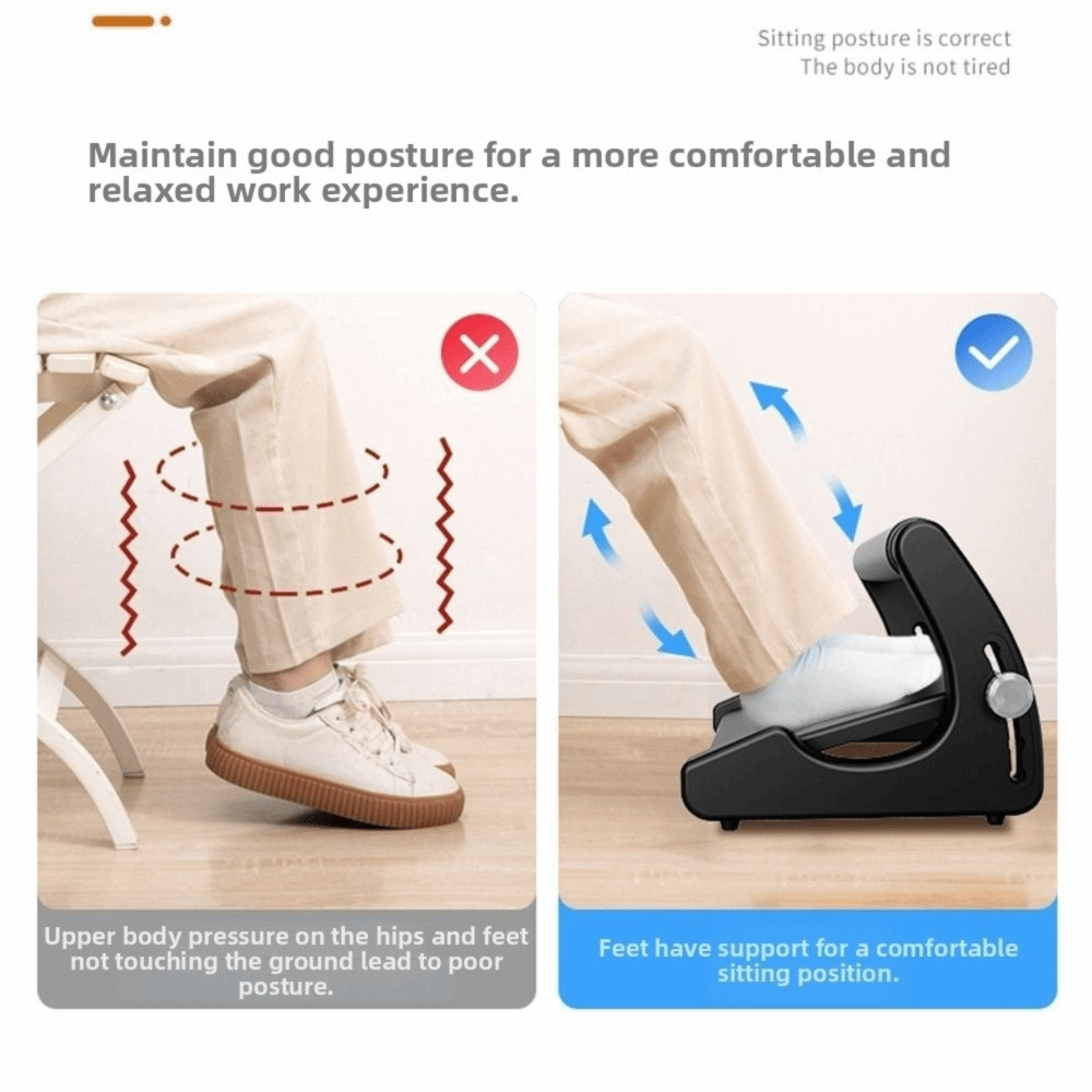 角度調整可能なデスク下用フットレスト。滑り止め加工を施した底 - Footrest Under Desk のレビューと価格